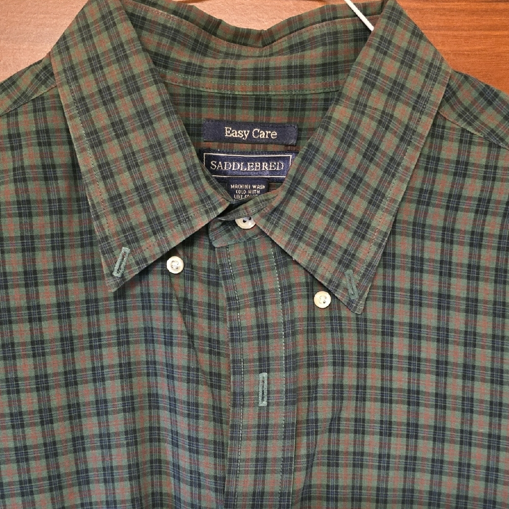 Saddlebred Blue and Green Checkered Men's Shirt